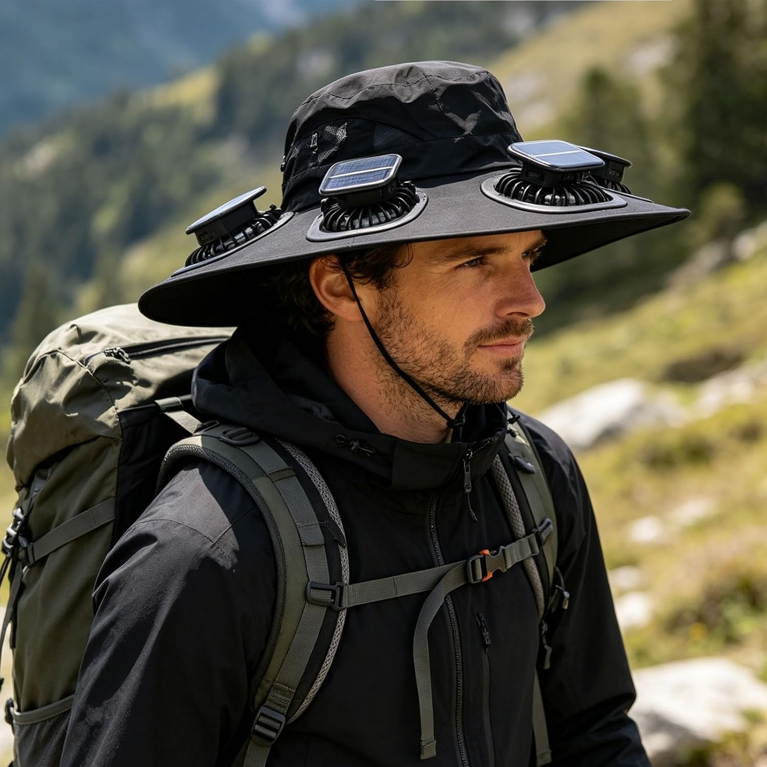 Outdoor Camping Hat - Topi Visor 6 Kipas Pendingin Musim
