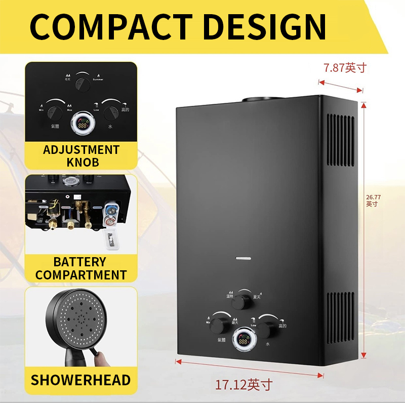 Outdoor Camping Water Heater - Pemanas Air Gas Instan 16L/18L/20L dengan