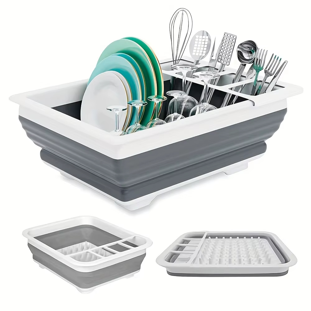 Outdoor Camping Van - Rak Pengering Piring Lipat dengan Tempat