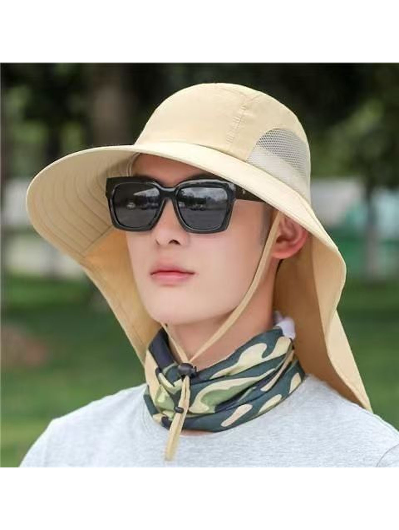 Outdoor Camping Hat - Topi selendang anti sinar matahari, dapat