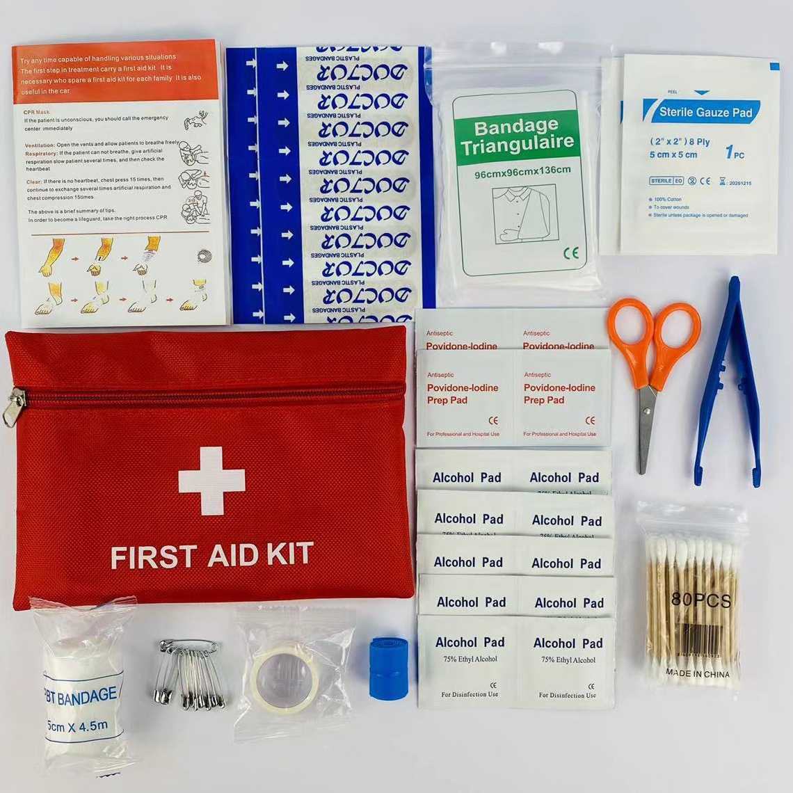 Outdoor Camping Kit - 14pcs Kotak P3K Trauma Kit dengan
