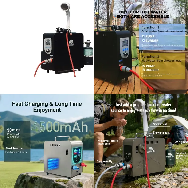 Outdoor Camping Water Heater - Pemanas Mandi Portabel untuk Berkemah di