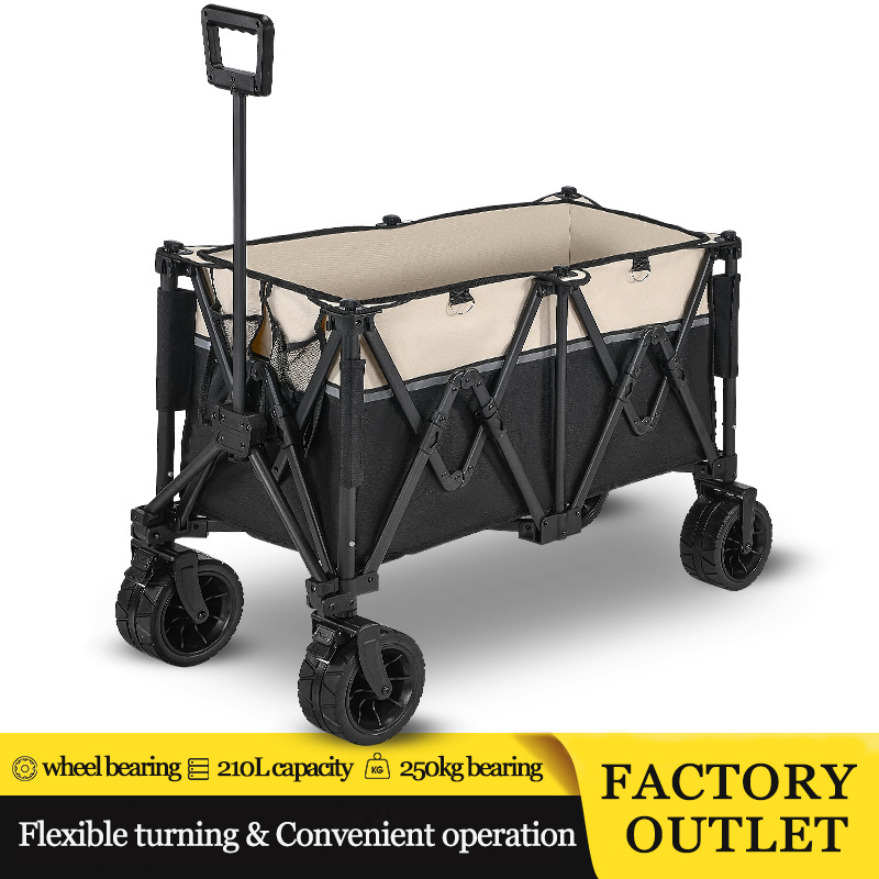 Outdoor Camping Wagon - Gerobak Ekstra Panjang, Kapasitas Besar 260L,