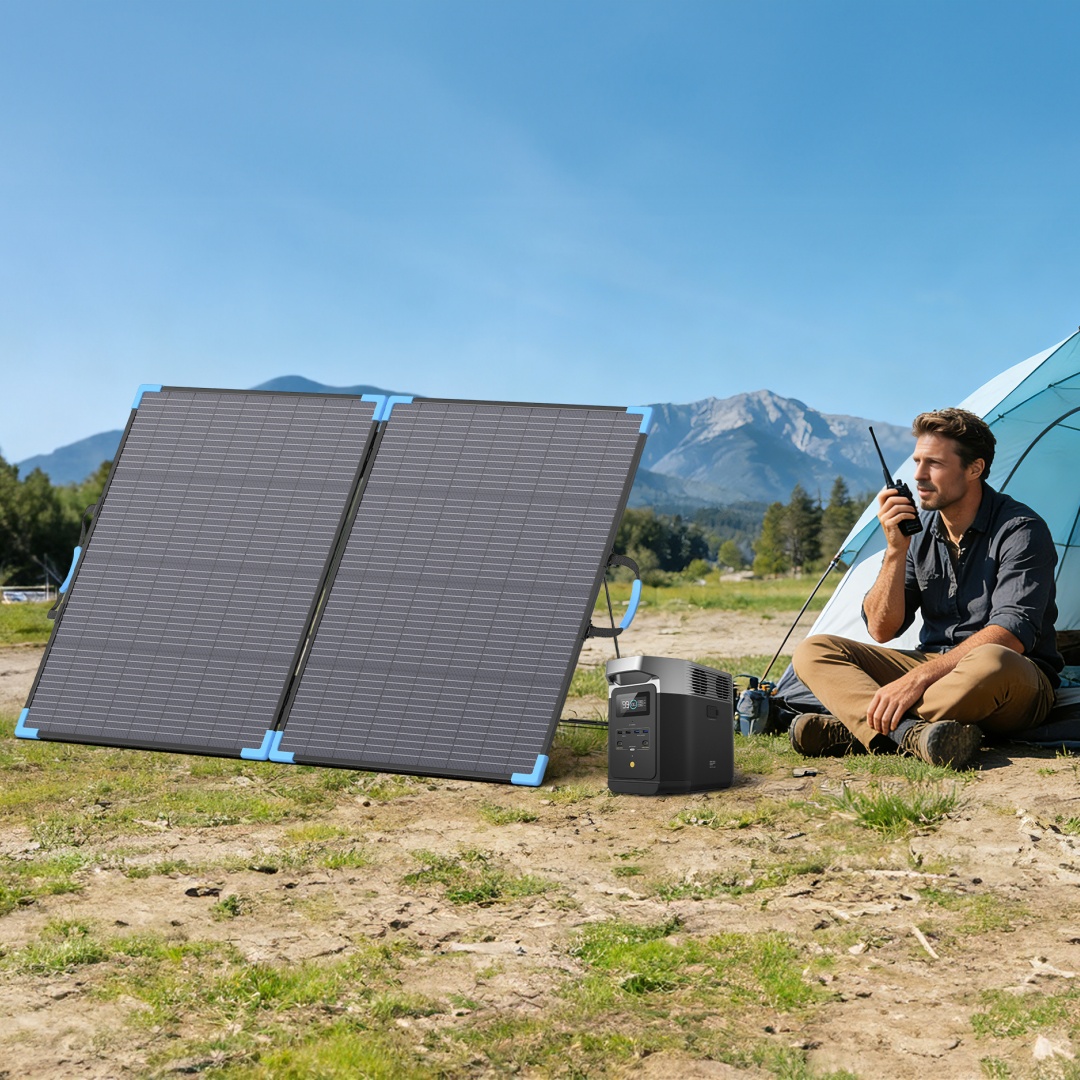 Outdoor Camping Van - E-POWO 20V Panel Surya Bifasial 220W