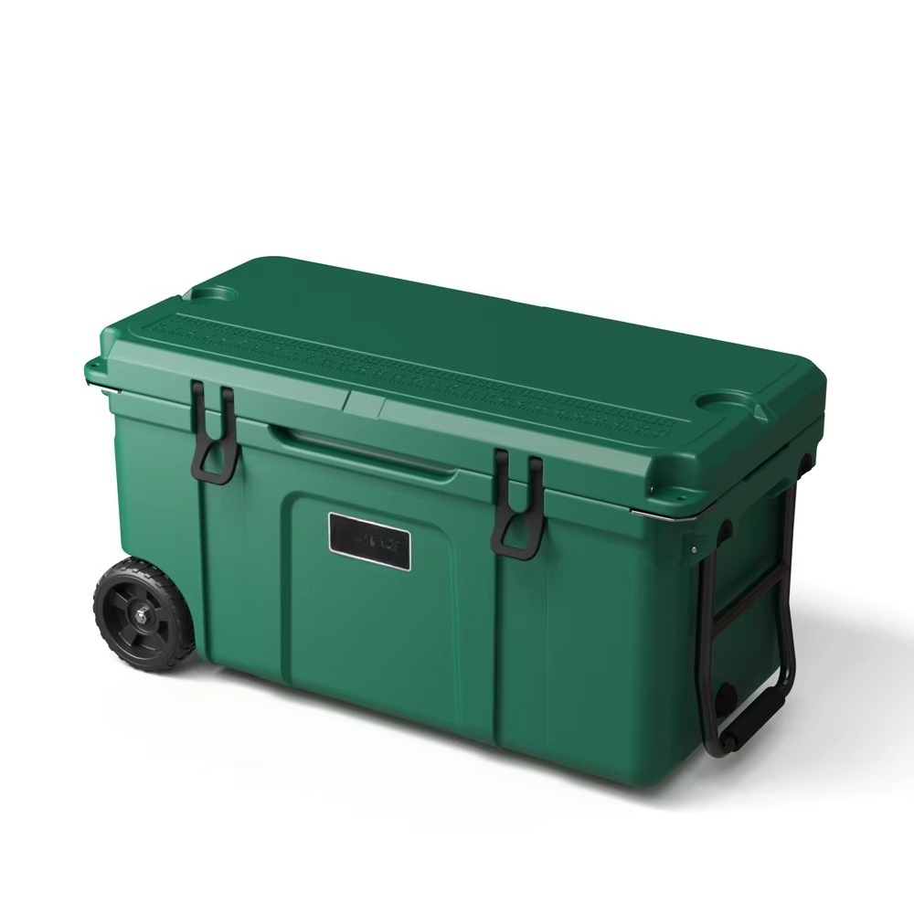 Outdoor Camping Box - Kotak pendingin troli plastik roto-molded terinsulasi