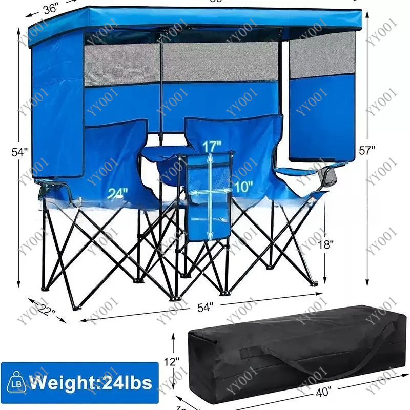 Outdoor Camping Folding Chair - Kursi Lipat Ganda Portabel untuk Berkemah