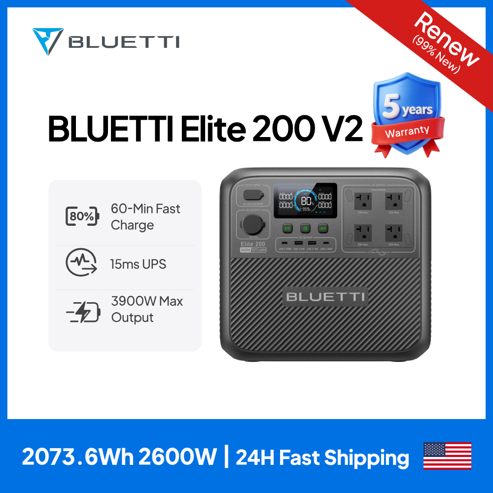 Outdoor Camping Kit - 【Renew】BLUETTI Elite 200 V2 Stasiun Tenaga