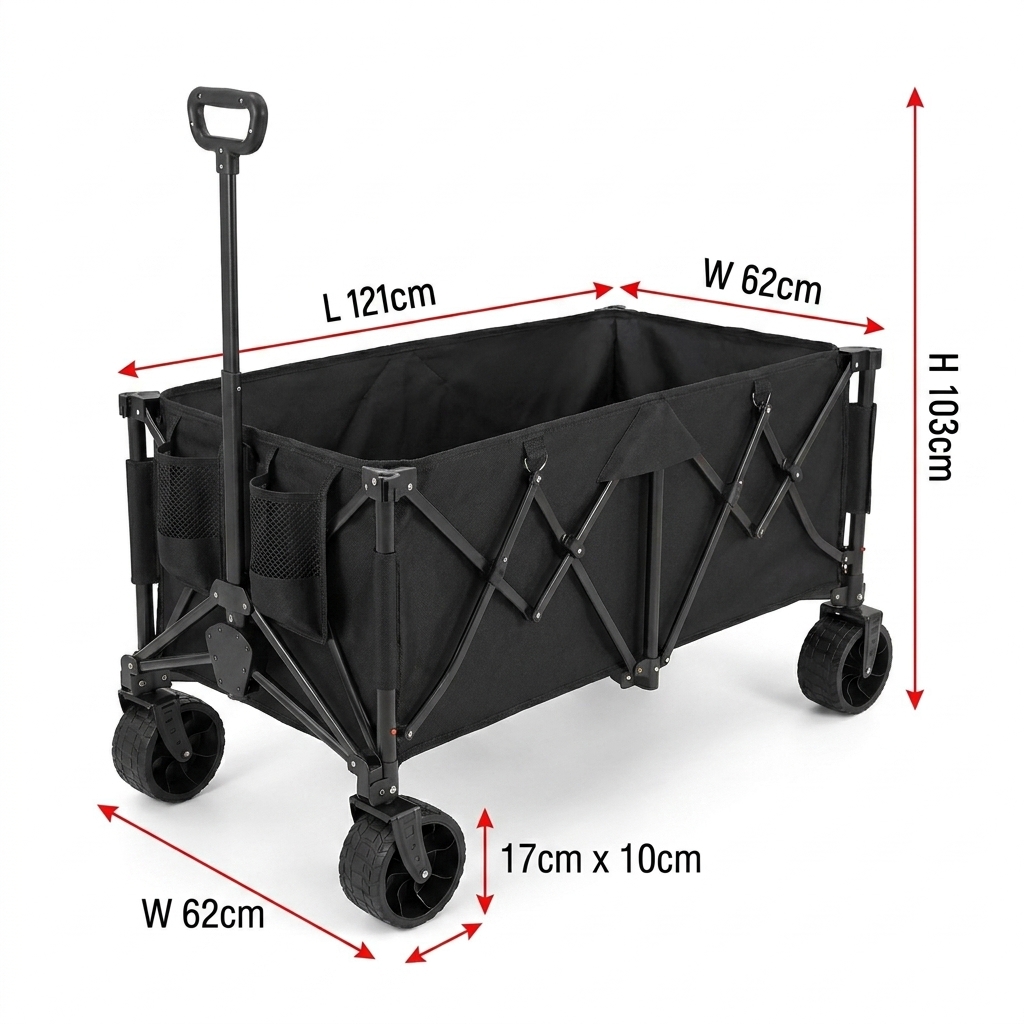 Outdoor Camping Wagon - Gerobak Lipat Tugas Berat Khusus dengan