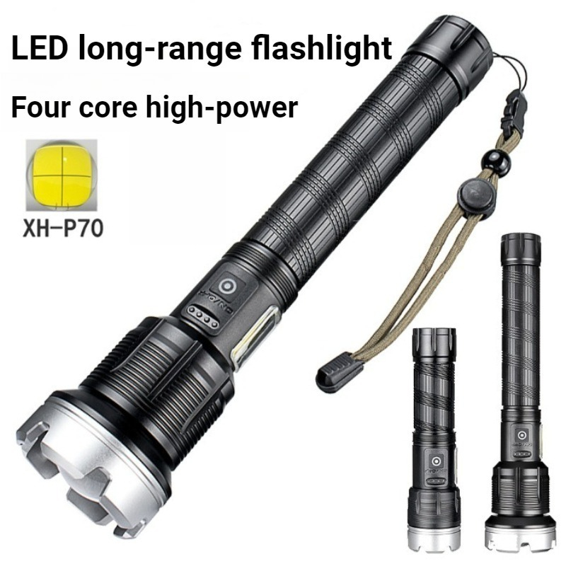 Outdoor Camping And Fishing - Senter LED berdaya tinggi, teleskopik, jangkauan
