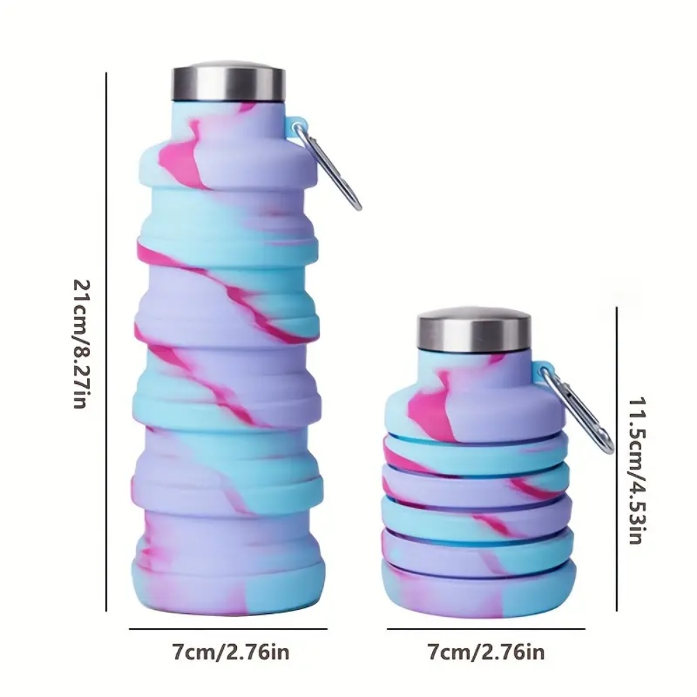Botol Air Silikon Lipat 500Ml, - Collapsible Water Bottle ulasan dan harga