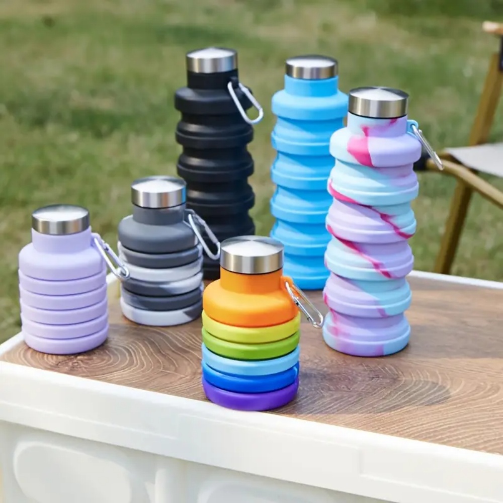 Botol Air Silikon Lipat 500Ml, - Collapsible Water Bottle ulasan dan harga