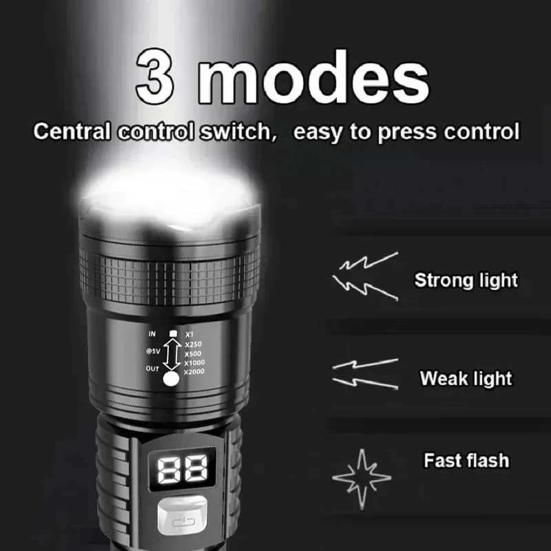 Senter LED Isi Ulang 100000LM  - Outdoor Camping And Fishing ulasan dan harga