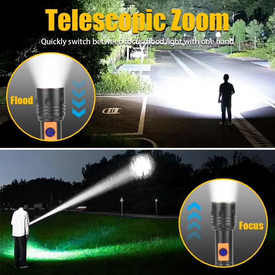 Senter LED Daya Tinggi Senter  - Outdoor Camping And Fishing ulasan dan harga
