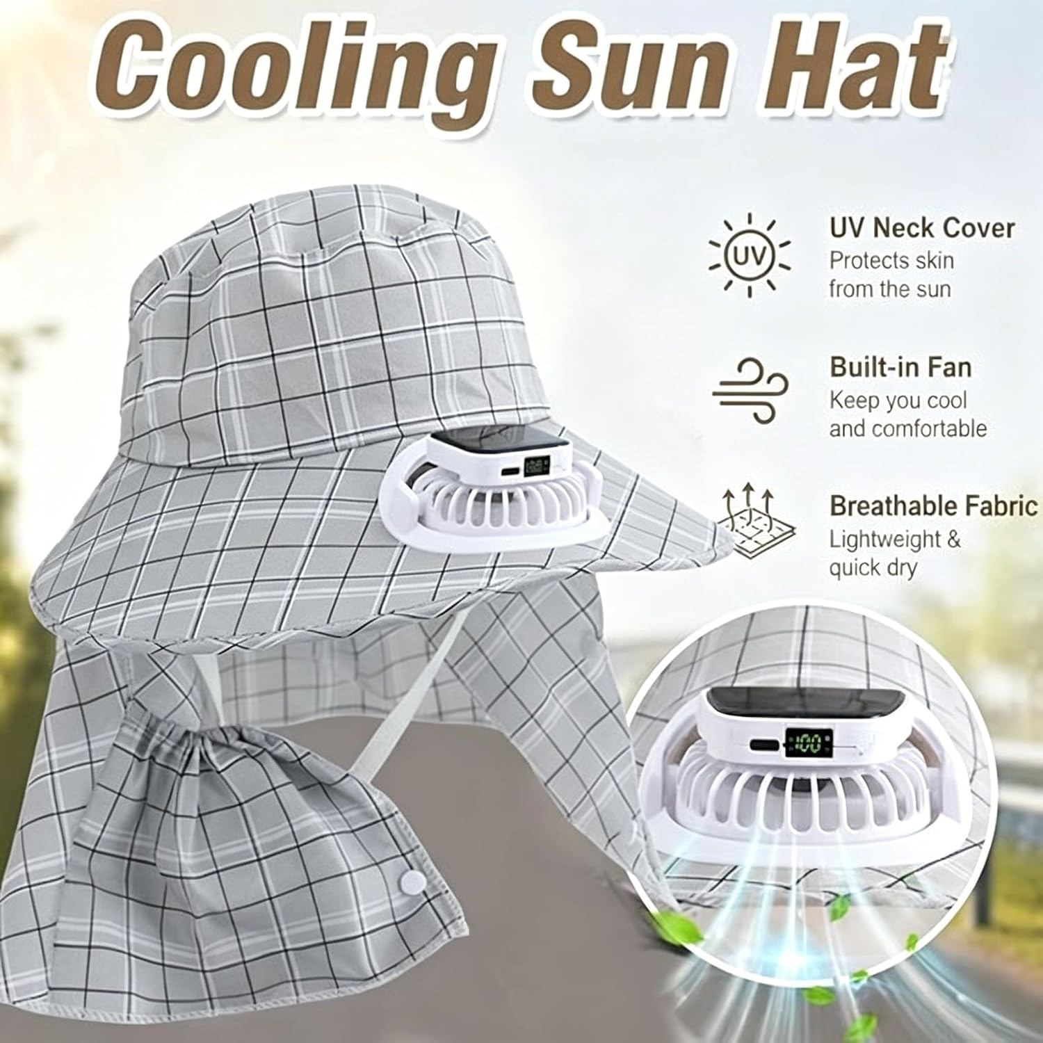 1PC Topi Kipas Pelindung Leher - Outdoor Camping Hat ulasan dan harga