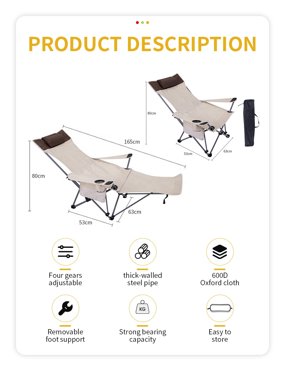 Kursi Lipat Portabel, Ringan,  - Outdoor Camping Recliner Chairs ulasan dan harga
