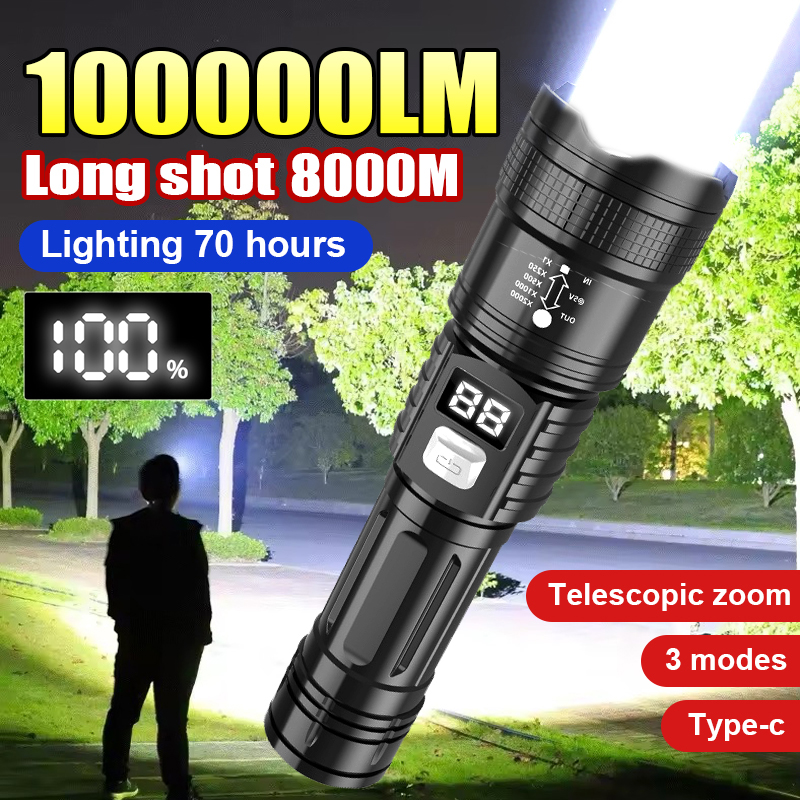 Senter LED Super Terang 100000 - Outdoor Camping Adventure Lamp ulasan dan harga