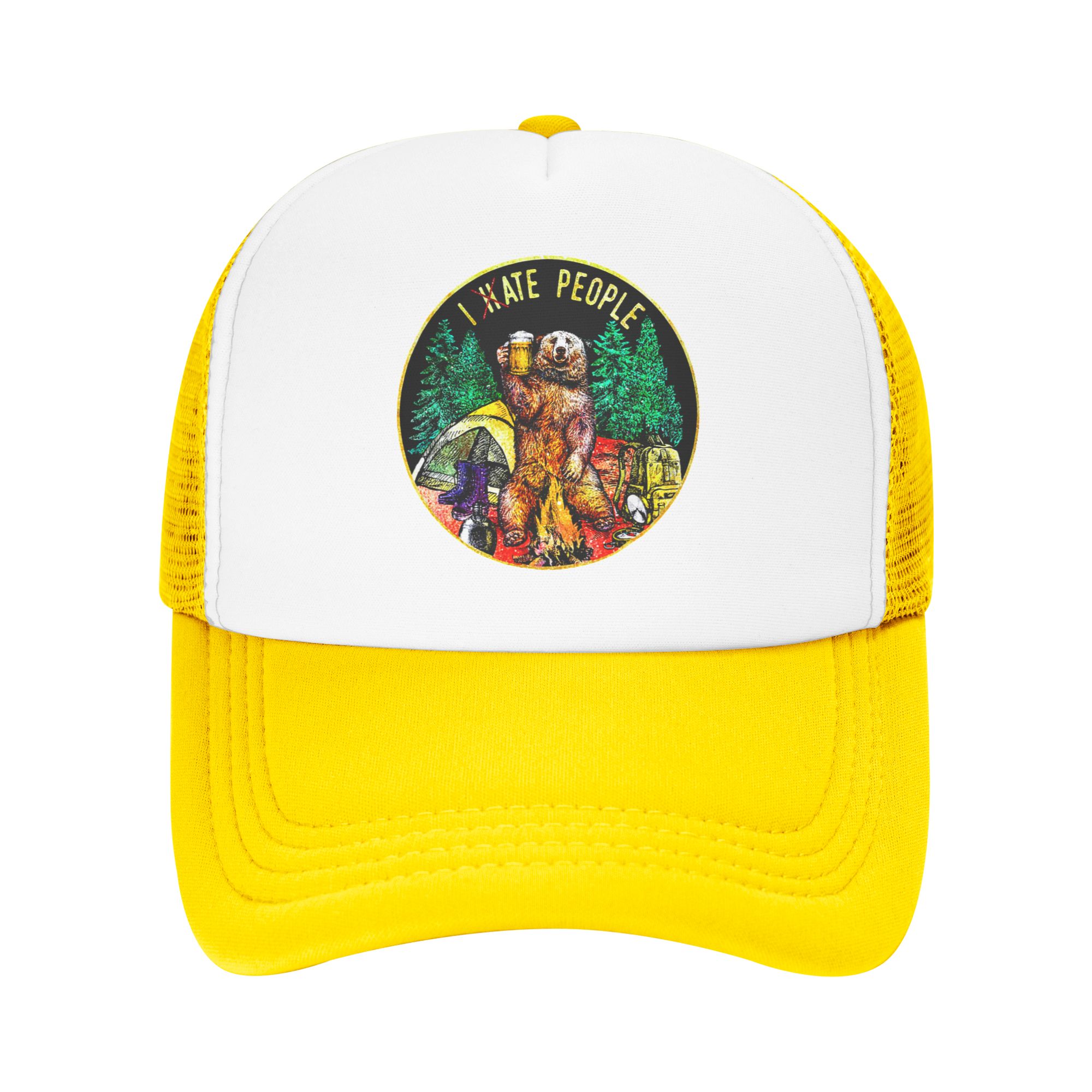 Topi Bisbol I Hate People Bear - Outdoor Camping Hat ulasan dan harga