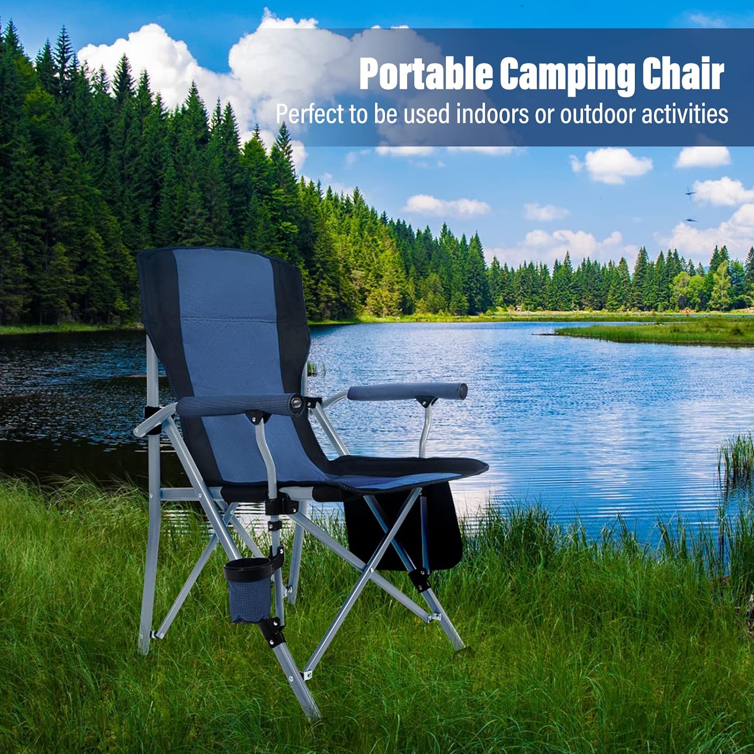 Kursi Lipat Portabel Besar unt - Outdoor Camping Recliner Chairs ulasan dan harga