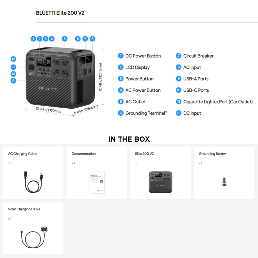 【Renew】BLUETTI Elite 200 V2 St - Outdoor Camping Kit ulasan dan harga