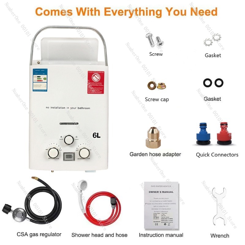 Pemanas Air Tanpa Tangki Gas L - Outdoor Camping Water Heater ulasan dan harga