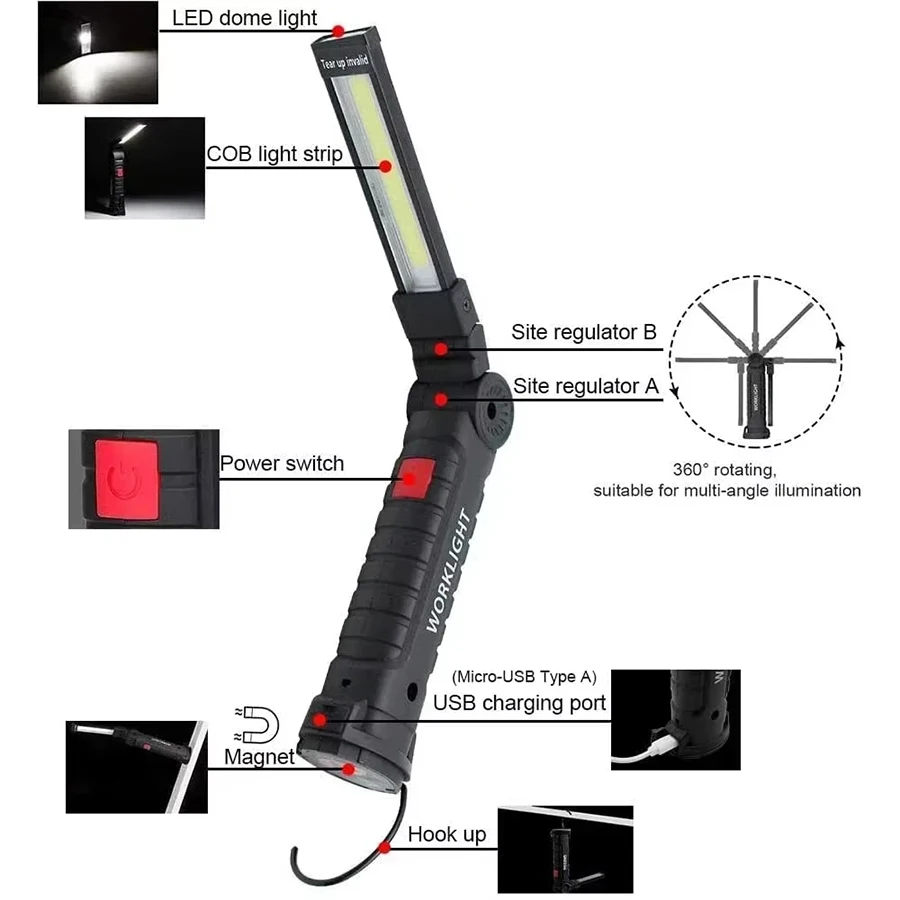 Senter LED COB Portabel Baru,  - Outdoor Camping Adventure Lamp ulasan dan harga