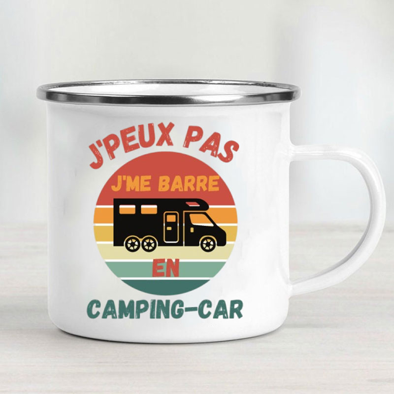Mug Enamel Mobil Kemah Petuala - Outdoor Camping Van ulasan dan harga