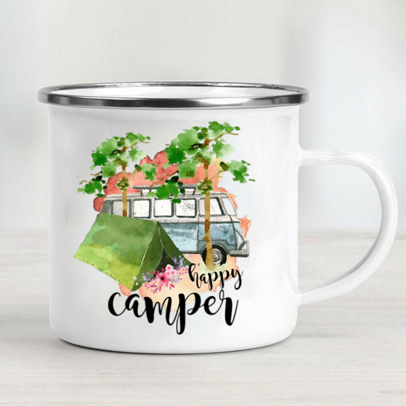 Mug Enamel Mobil Kemah Petuala - Outdoor Camping Van ulasan dan harga