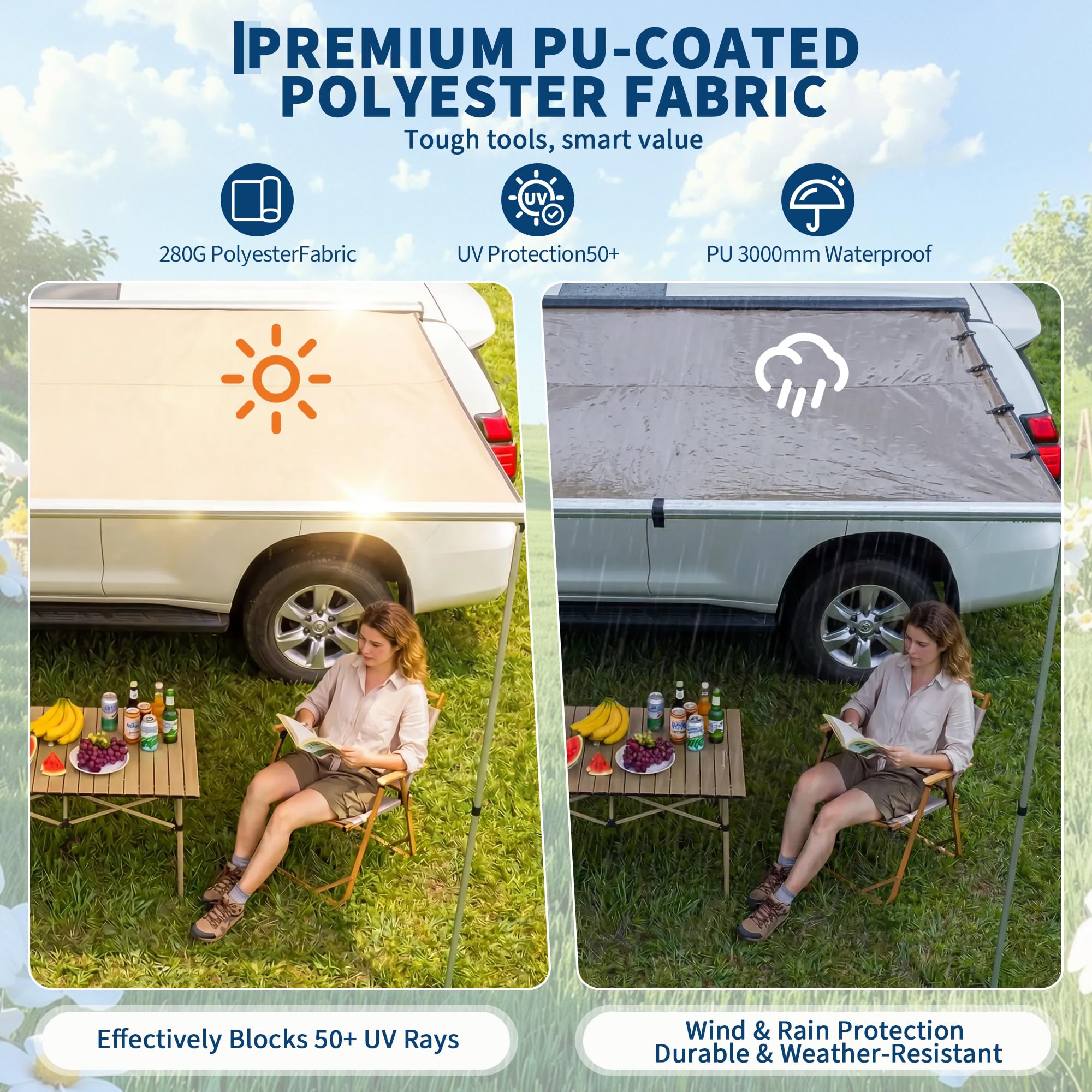 Awning Rak Atap SUV Truk Van - - Outdoor Camping Van ulasan dan harga
