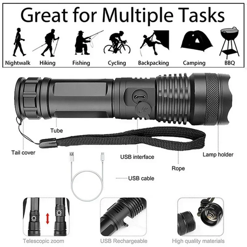 Senter Led XHP70 Daya Tinggi U - Outdoor Camping Adventure Lamp ulasan dan harga